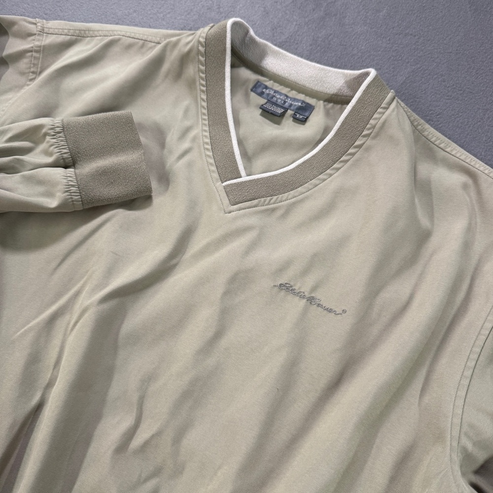 Vintage Eddie Bauer Golf Windbreaker Mens Small V Neck Pullover Jacket